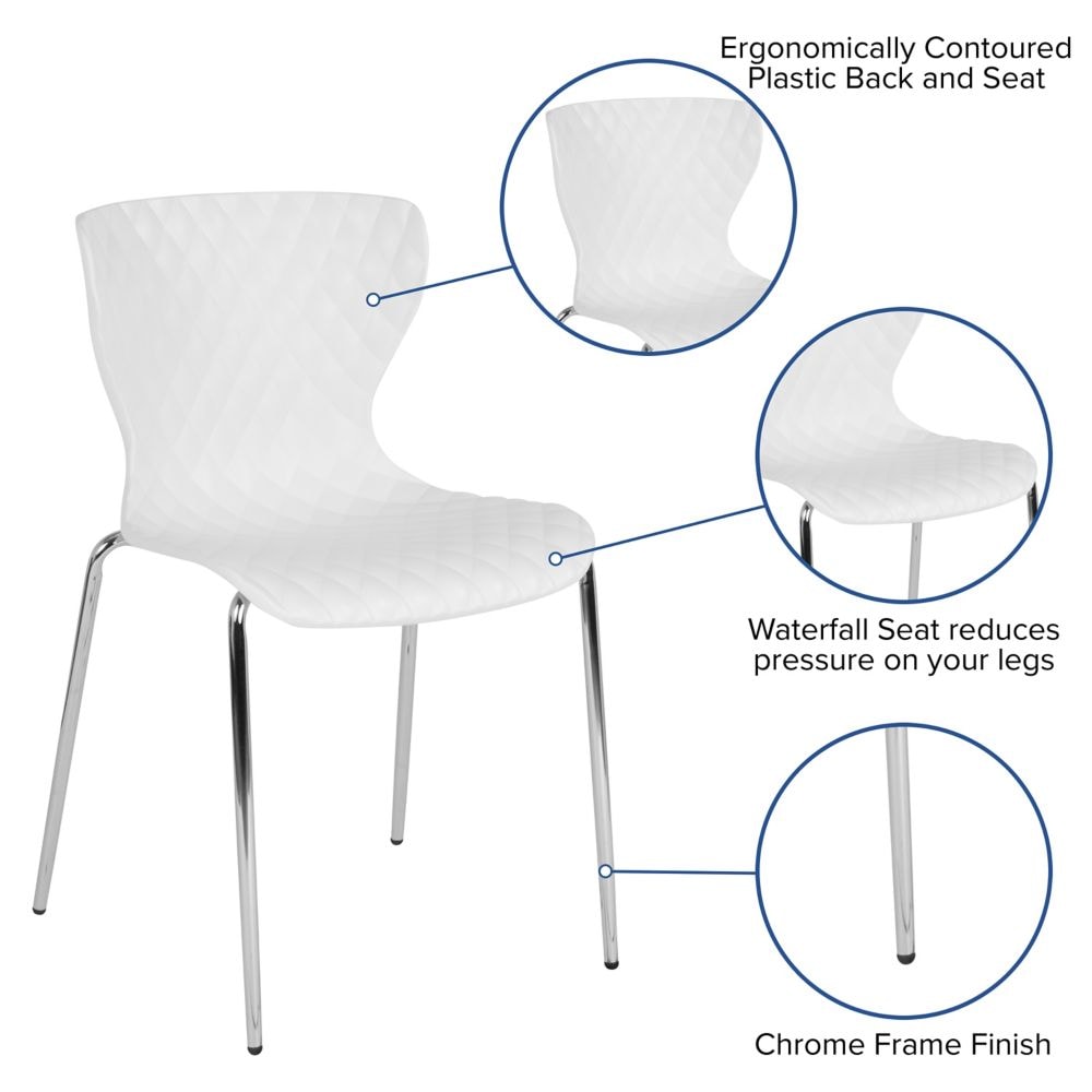 Chaise empilable en plastique blanc