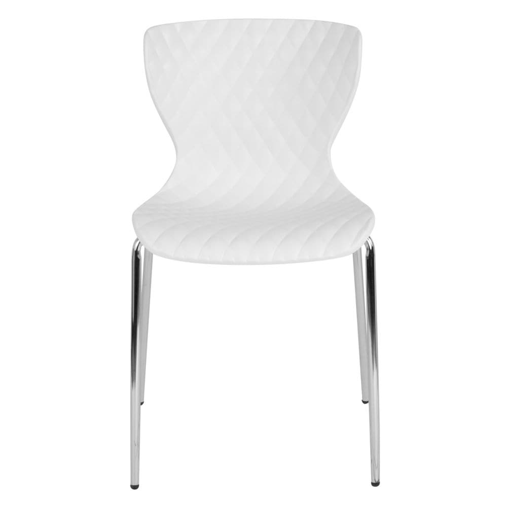 Chaise empilable en plastique blanc