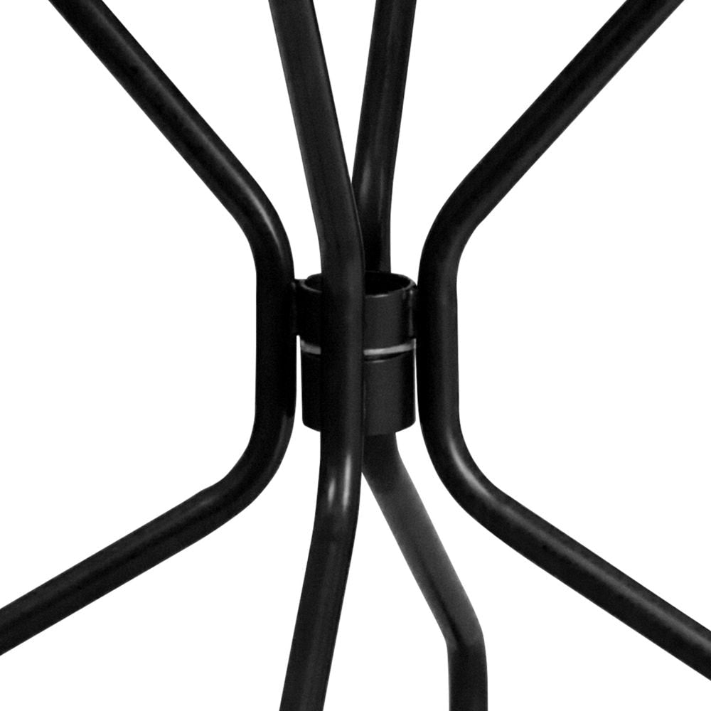 35.25'' Round Black Indoor-Outdoor Steel Patio Table