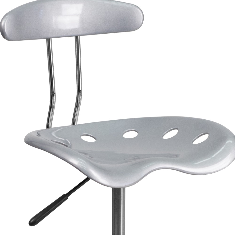 Chaise de travail pivotante en argent et chrome vibrant avec siège tracteur