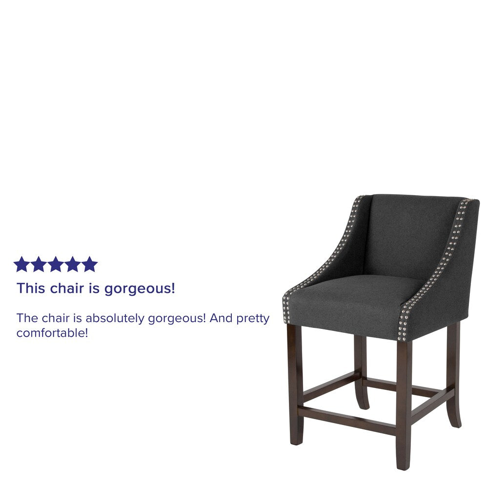 24" Charcoal Fabric/Wood Stool