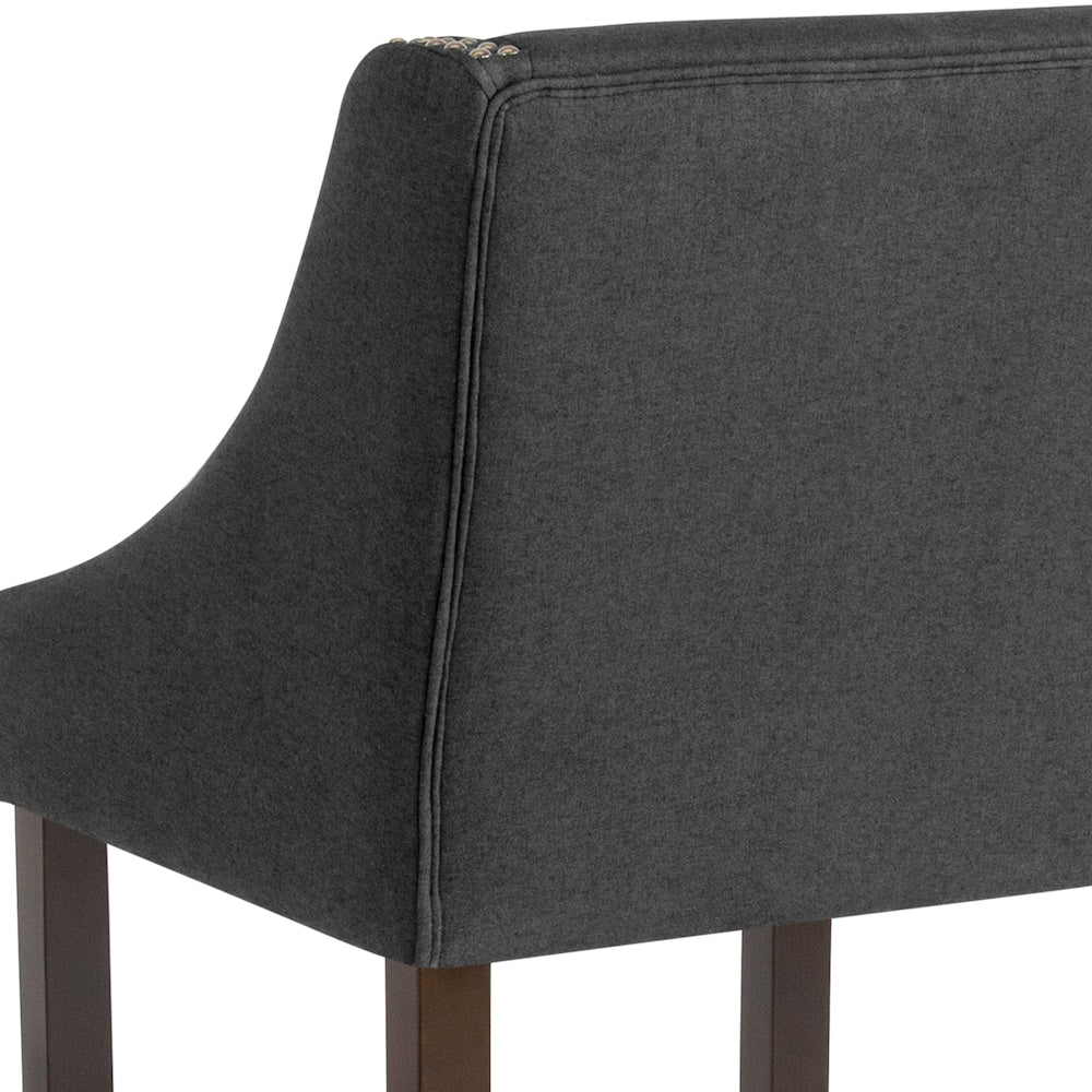 24" Charcoal Fabric/Wood Stool