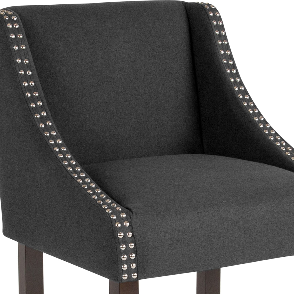 24" Charcoal Fabric/Wood Stool