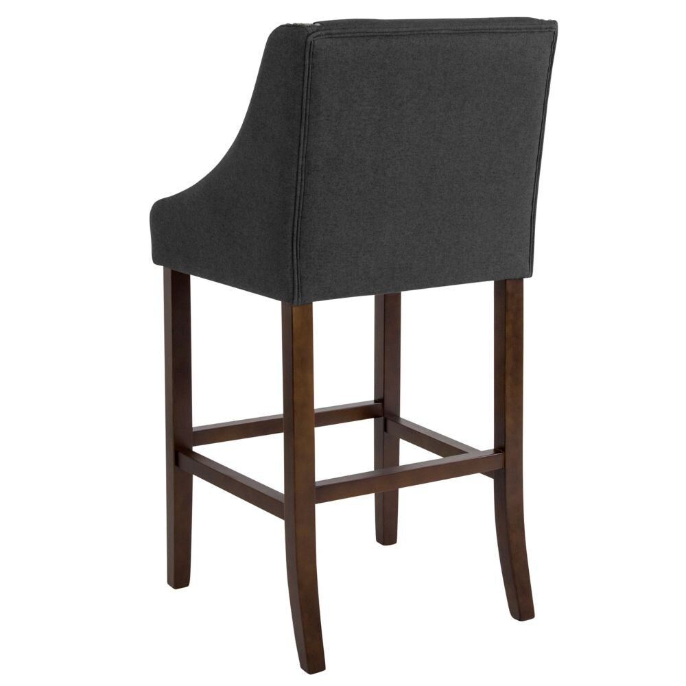 30" Charcoal Fabric/Wood Stool