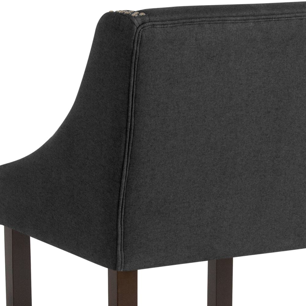 Tabouret en tissu/bois anthracite de 30 po
