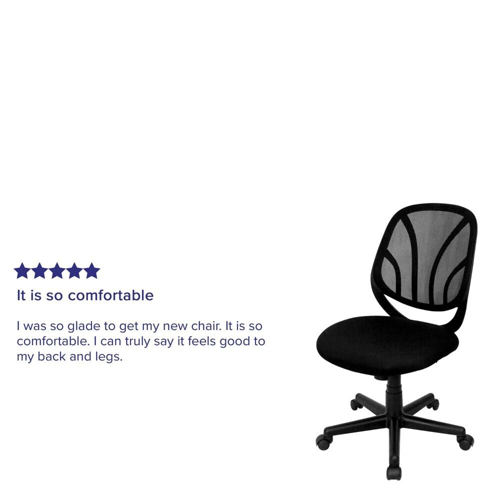 Chaise de travail pivotante à dossier moyen Y-GO Chair en maille noire