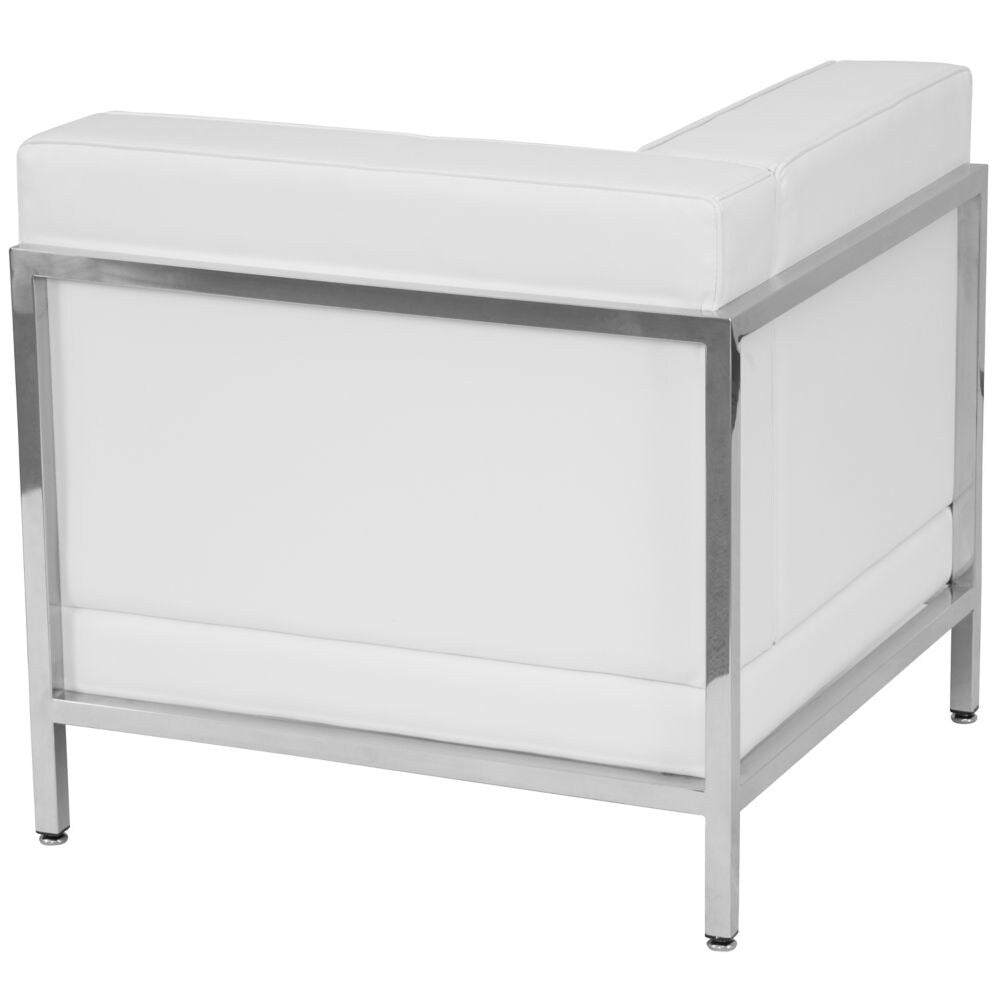 Chaise d'angle en cuir blanc