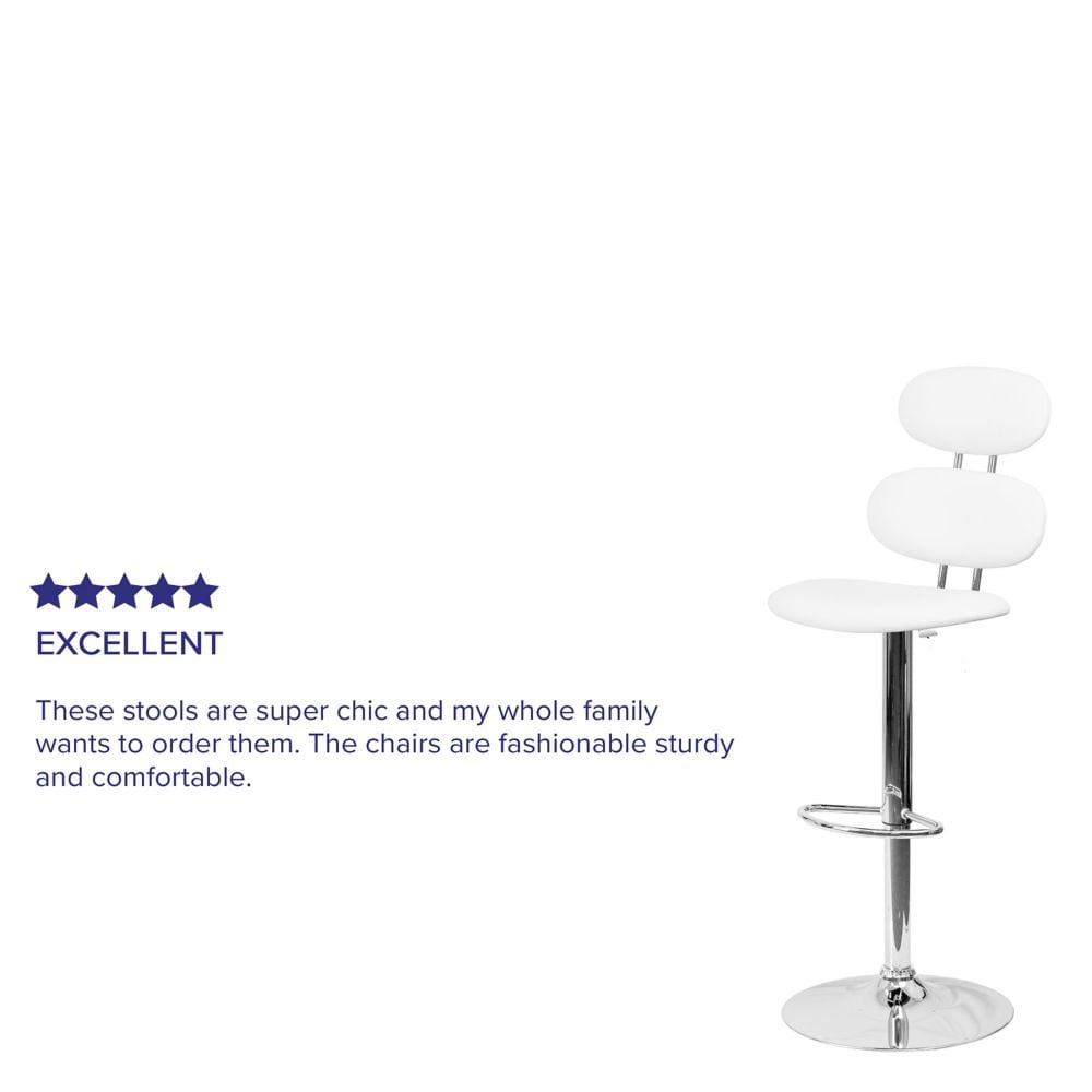 Tabouret de bar en vinyle blanc