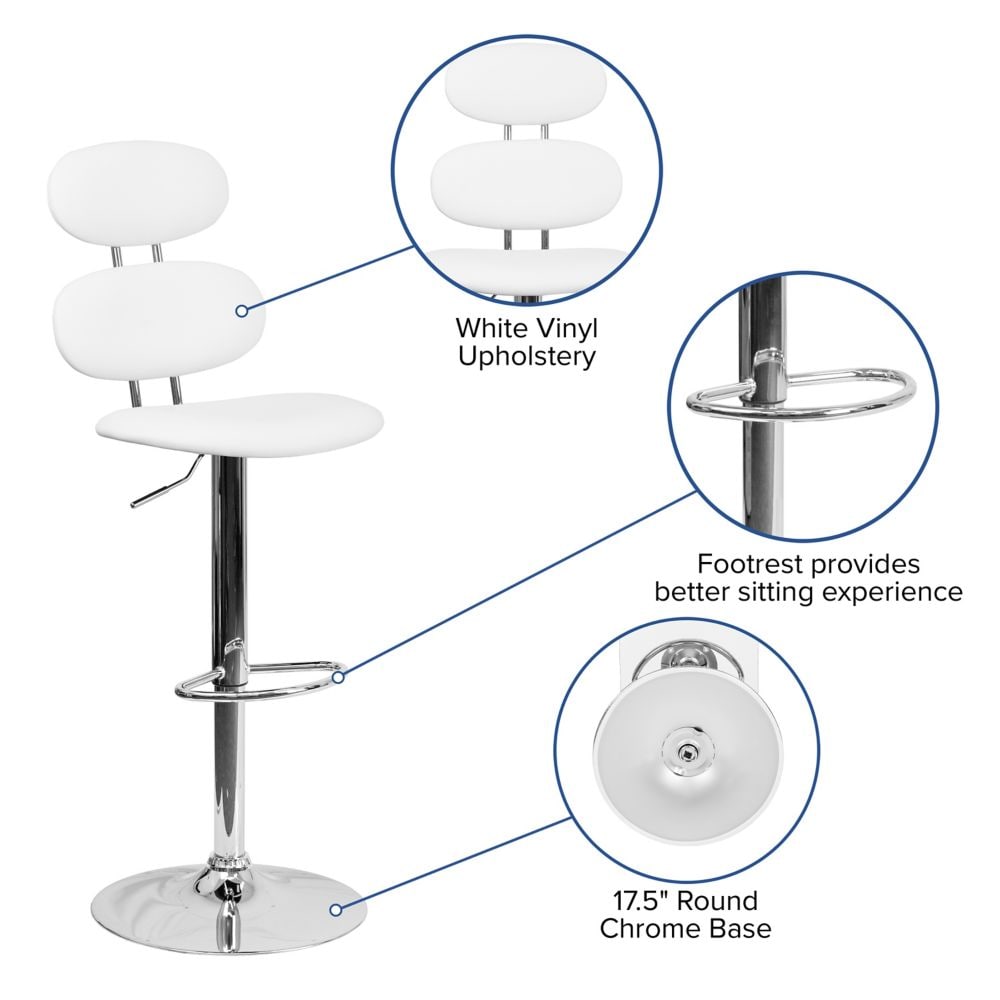 Tabouret de bar en vinyle blanc