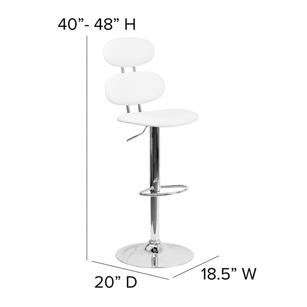 Tabouret de bar en vinyle blanc