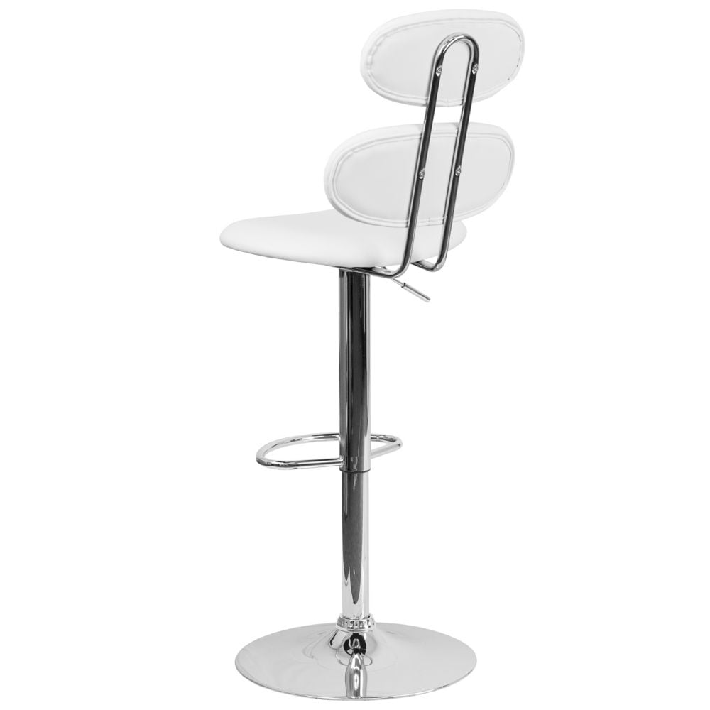 Tabouret de bar en vinyle blanc