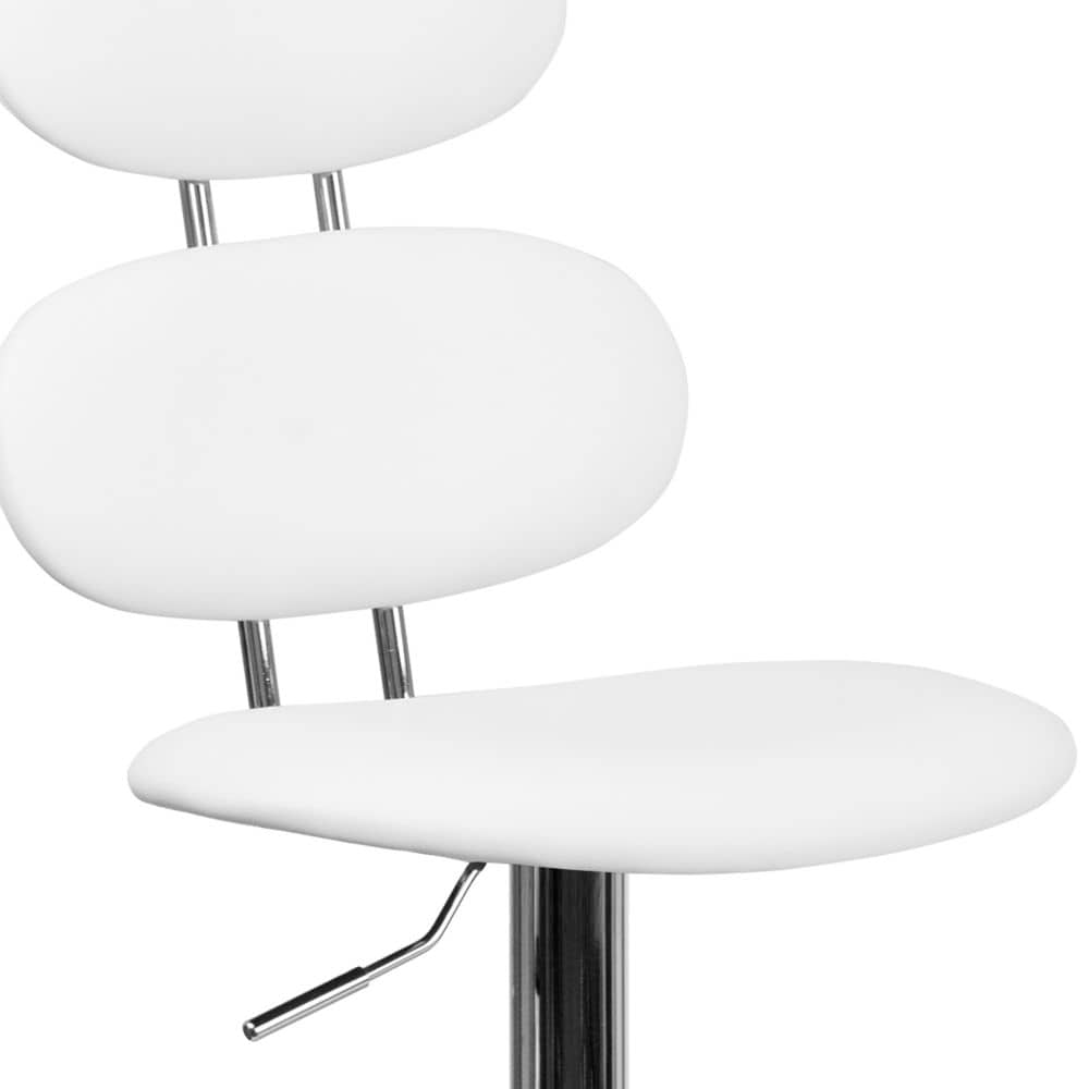 Tabouret de bar en vinyle blanc
