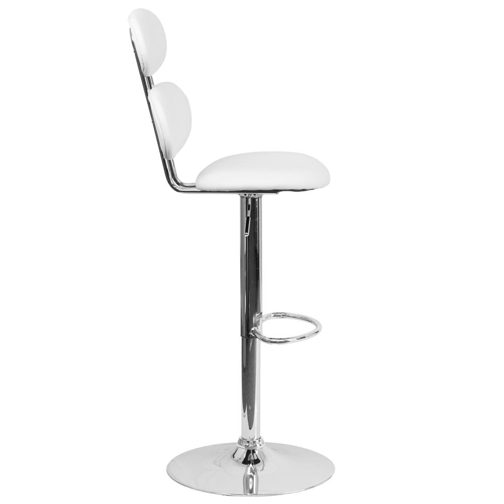 Tabouret de bar en vinyle blanc