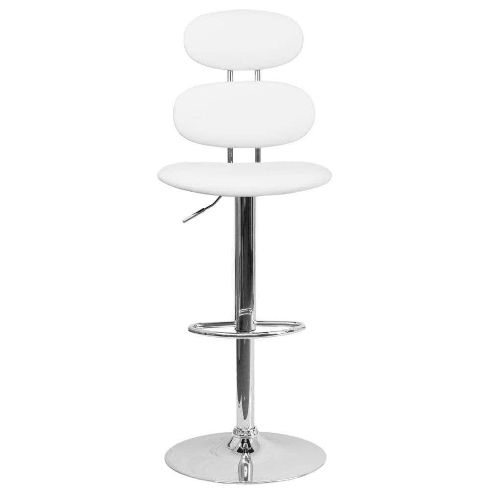 Tabouret de bar en vinyle blanc