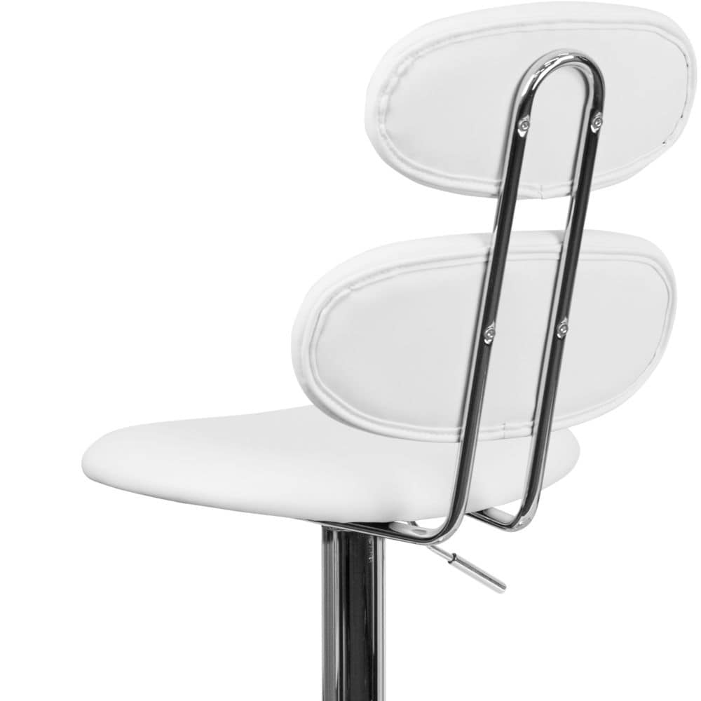 Tabouret de bar en vinyle blanc