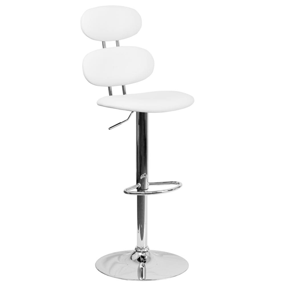 Tabouret de bar en vinyle blanc