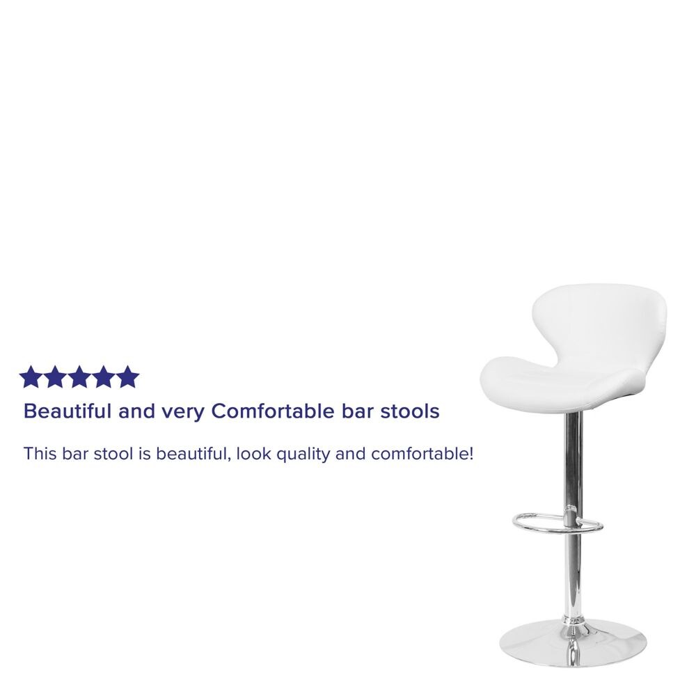 Tabouret de bar en vinyle blanc