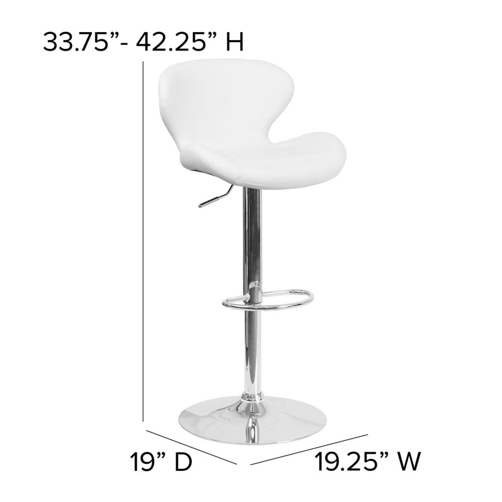 Tabouret de bar en vinyle blanc