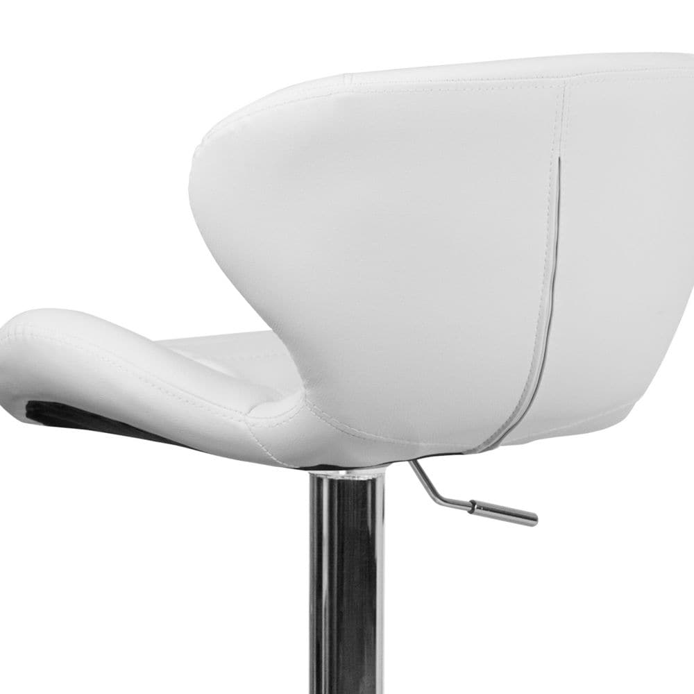 Tabouret de bar en vinyle blanc