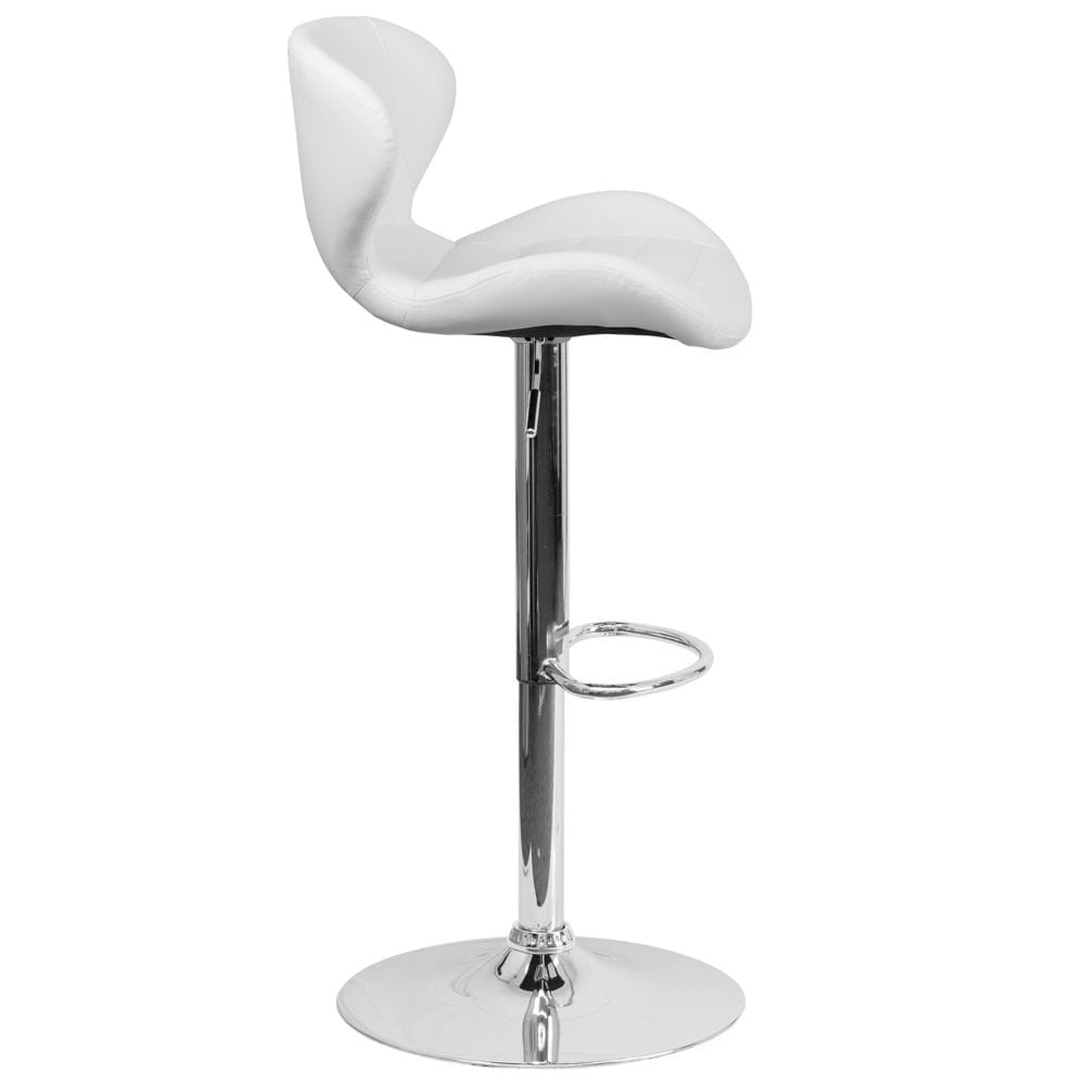 Tabouret de bar en vinyle blanc