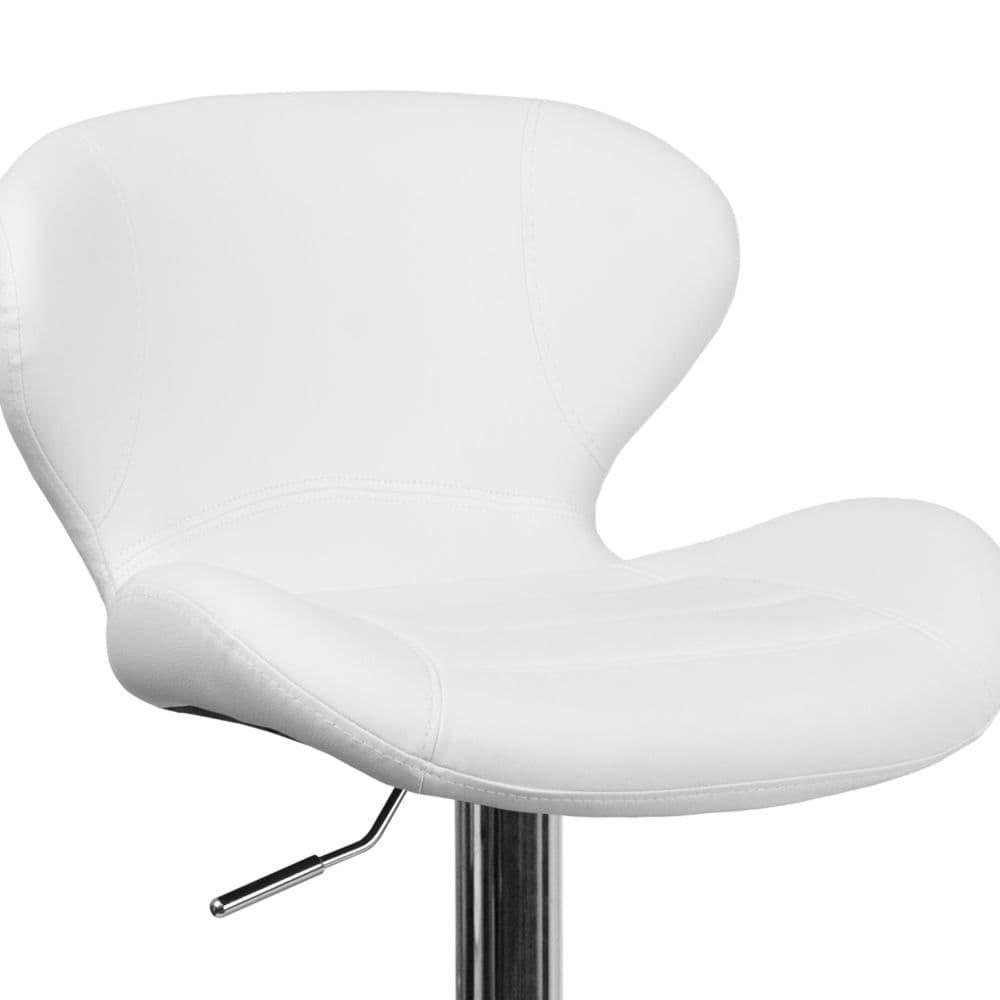 Tabouret de bar en vinyle blanc