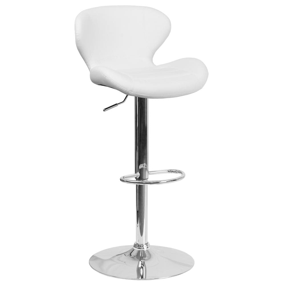 Tabouret de bar en vinyle blanc