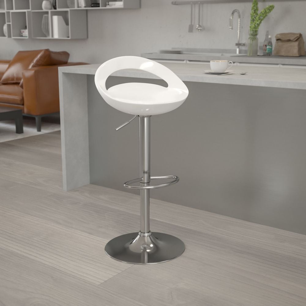 Tabouret de bar en vinyle blanc