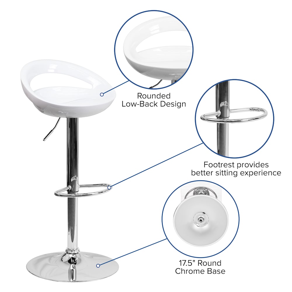 Tabouret de bar en vinyle blanc