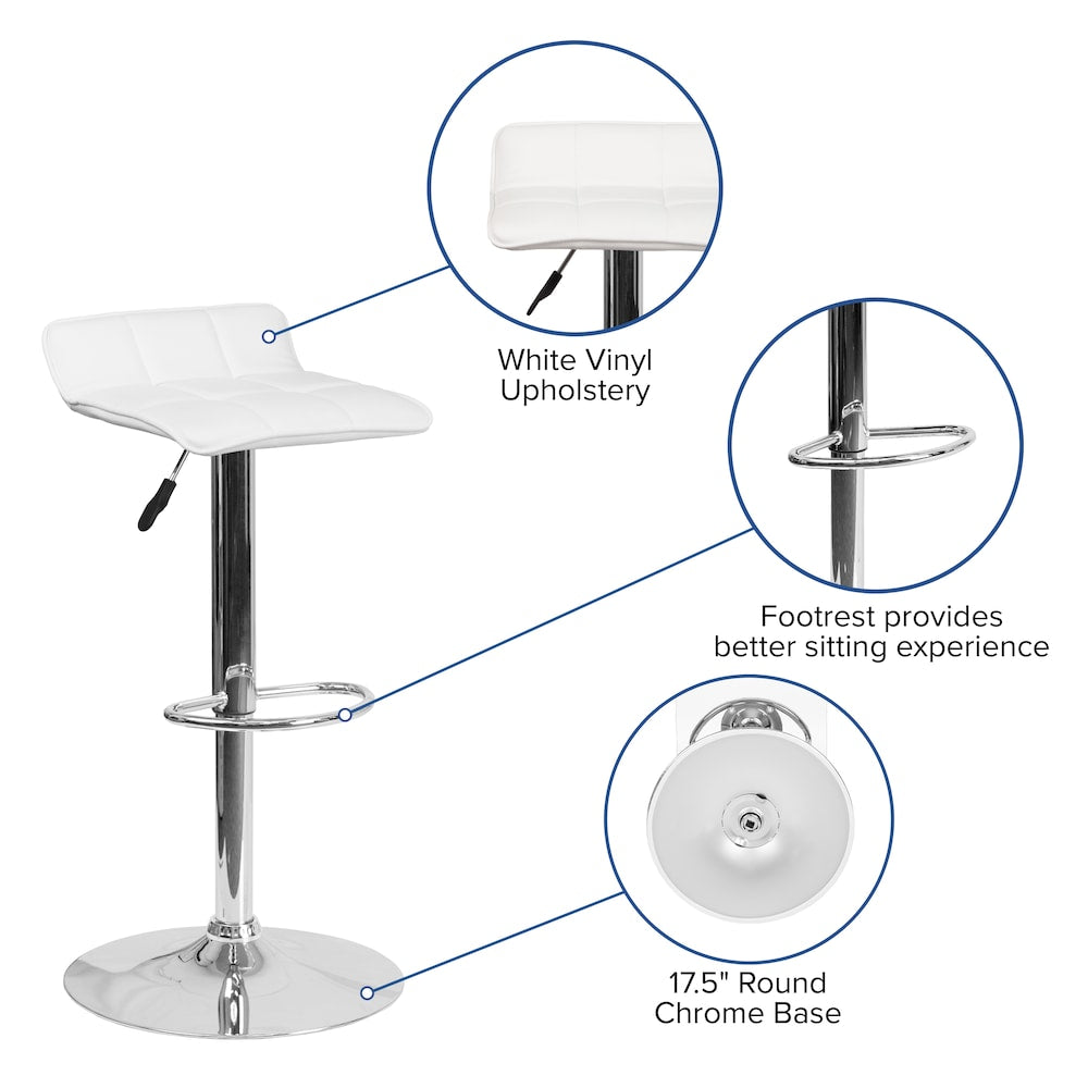 Tabouret de bar en vinyle blanc