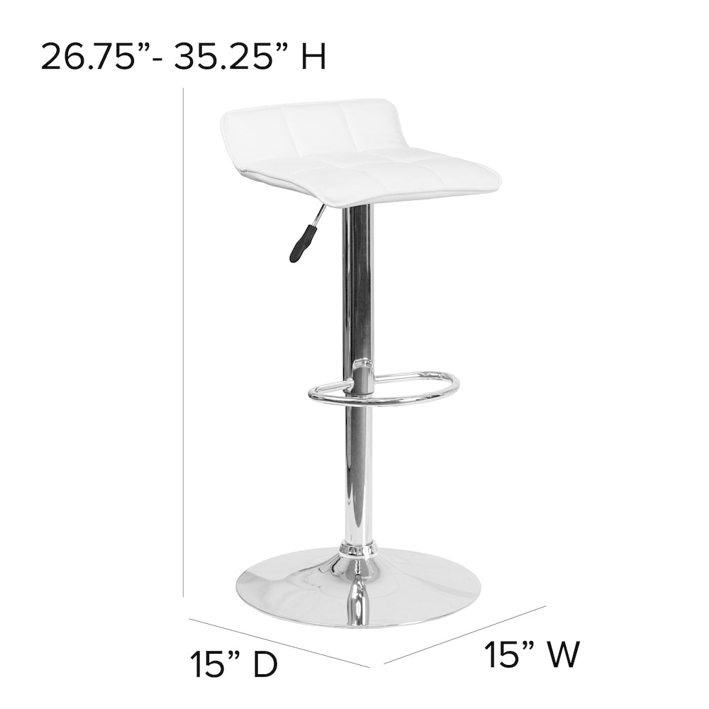 Tabouret de bar en vinyle blanc