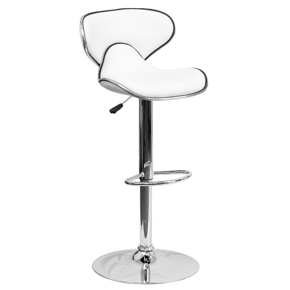 Tabouret de bar en vinyle blanc