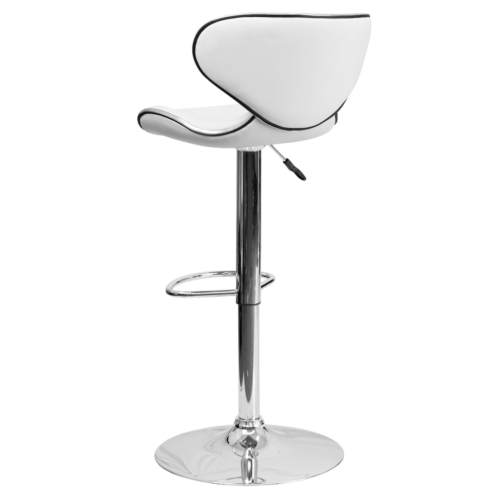 Tabouret de bar en vinyle blanc
