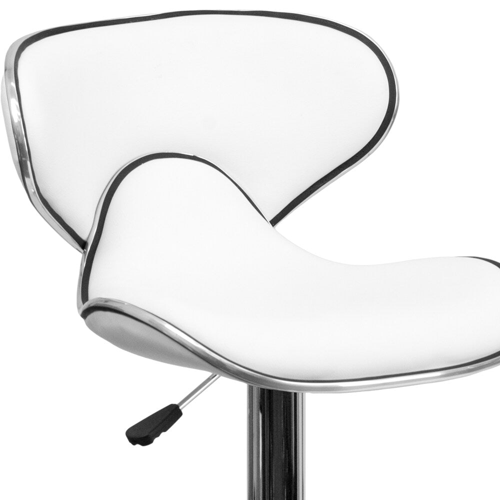 Tabouret de bar en vinyle blanc