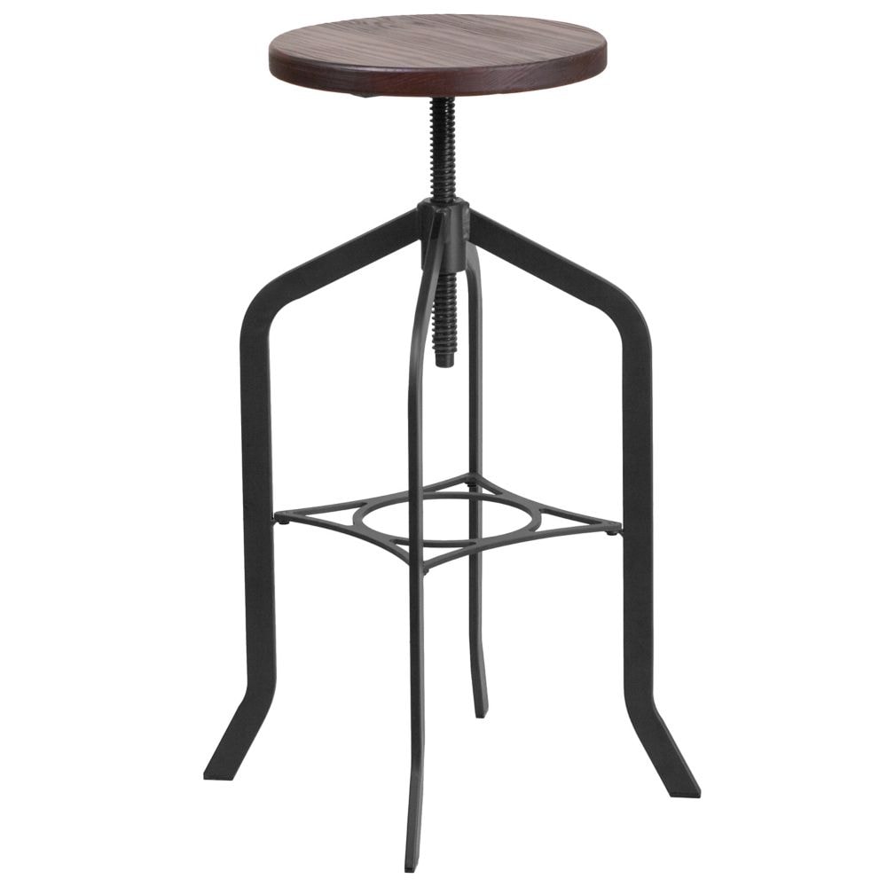 30'' Barstool with Swivel Lift Wood Seat
