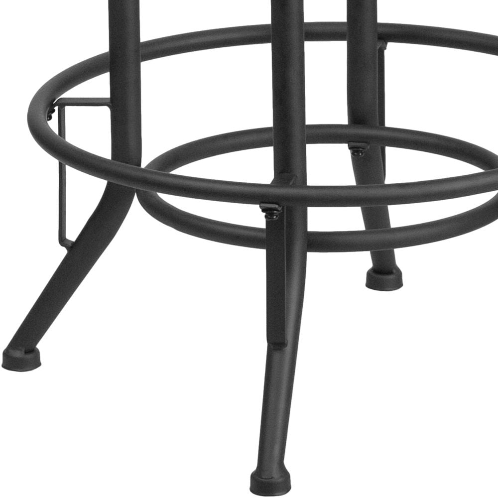 30'' Barstool with Swivel Lift Black Leather Seat