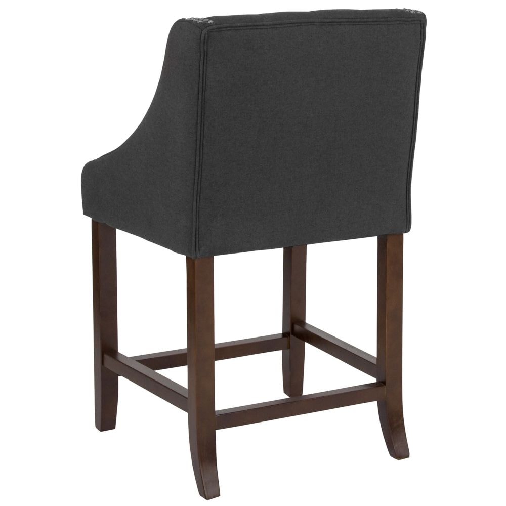 24" Charcoal Fabric/Wood Stool