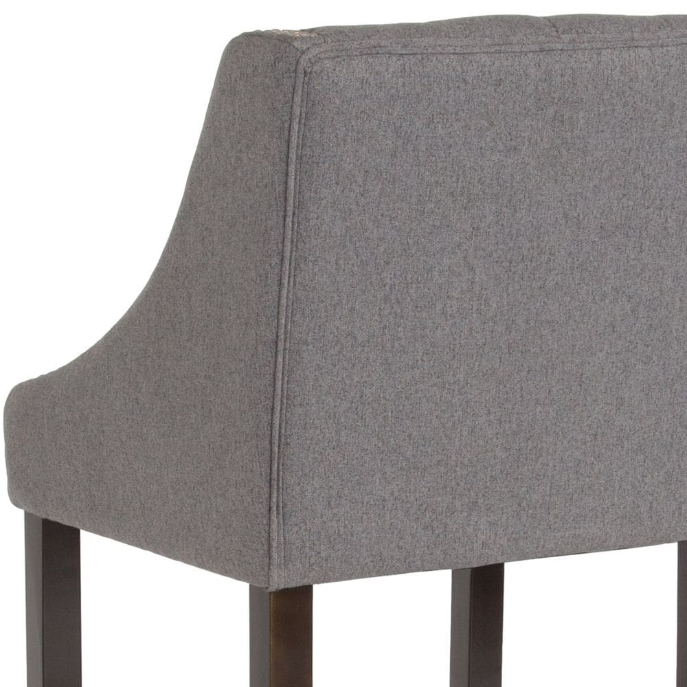 Tabouret en tissu/bois gris de 30 po