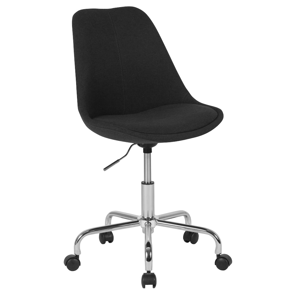 Aurora Series Mid-Back Black Fabric Task Office Chair with Pneumatic Lift and Chrome Base