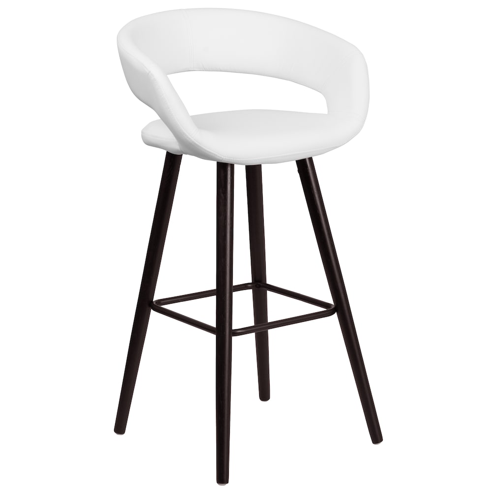 29"H White Vinyl Barstool