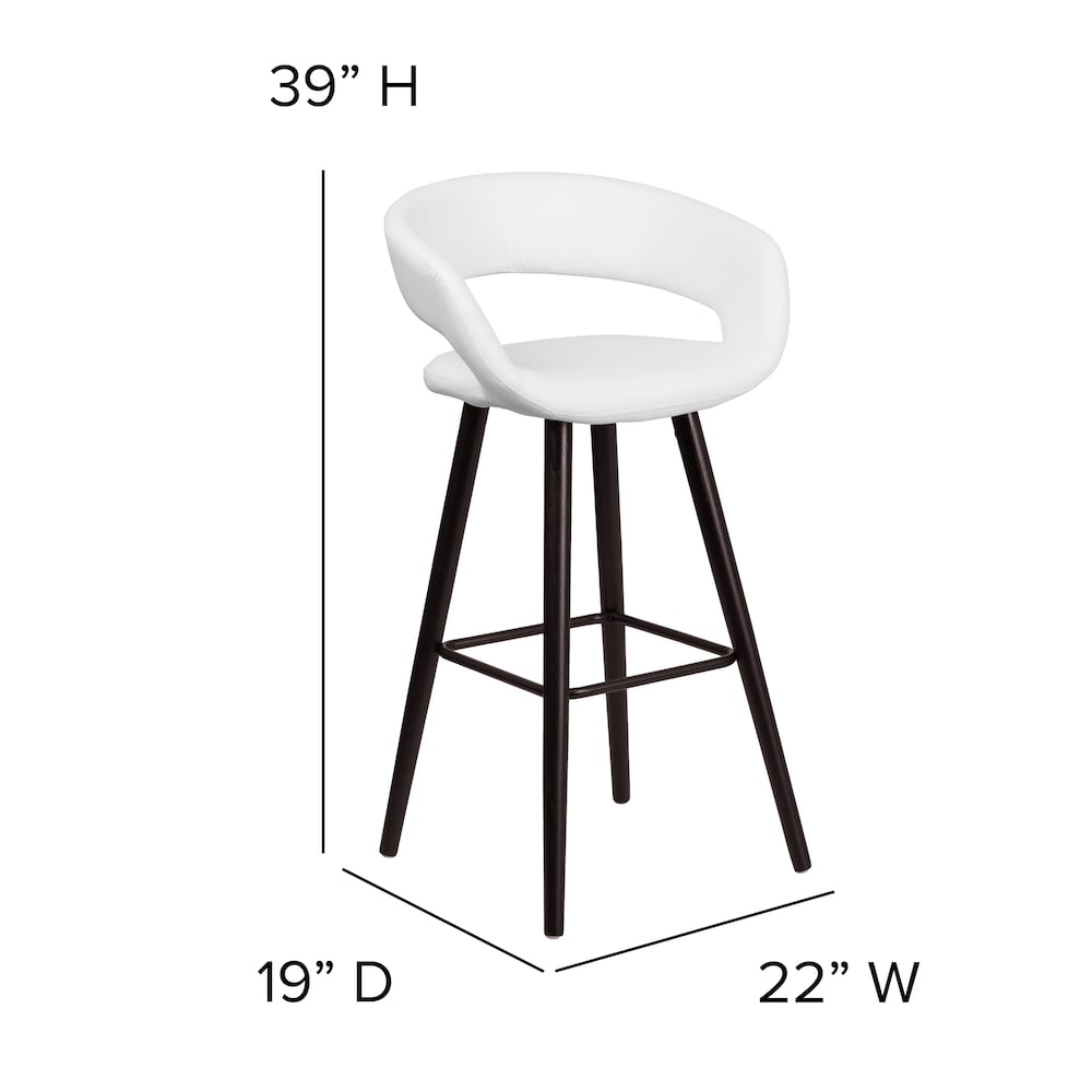 29"H White Vinyl Barstool