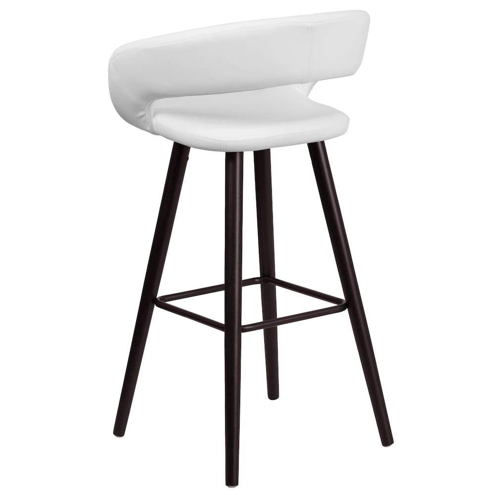 29"H White Vinyl Barstool