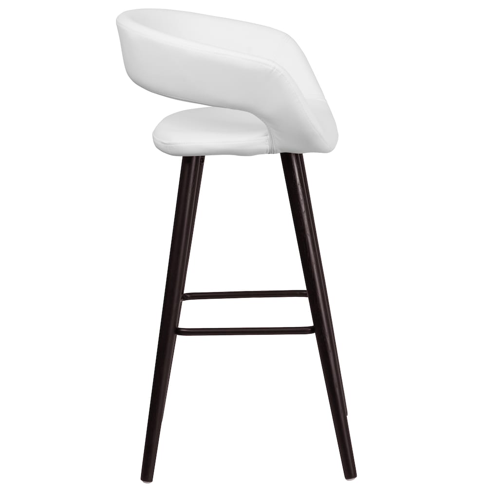 29"H White Vinyl Barstool