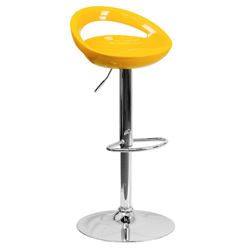 Tabouret de bar en vinyle jaune