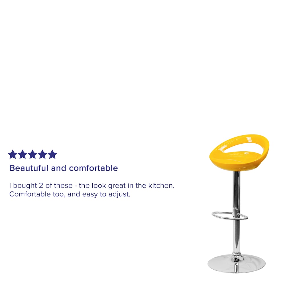Tabouret de bar en vinyle jaune