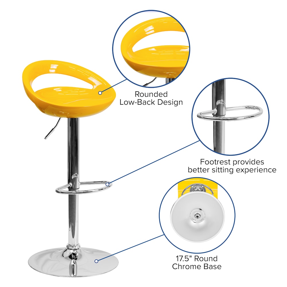 Tabouret de bar en vinyle jaune