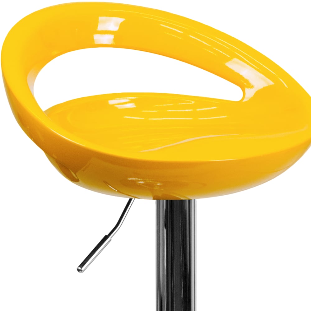 Tabouret de bar en vinyle jaune