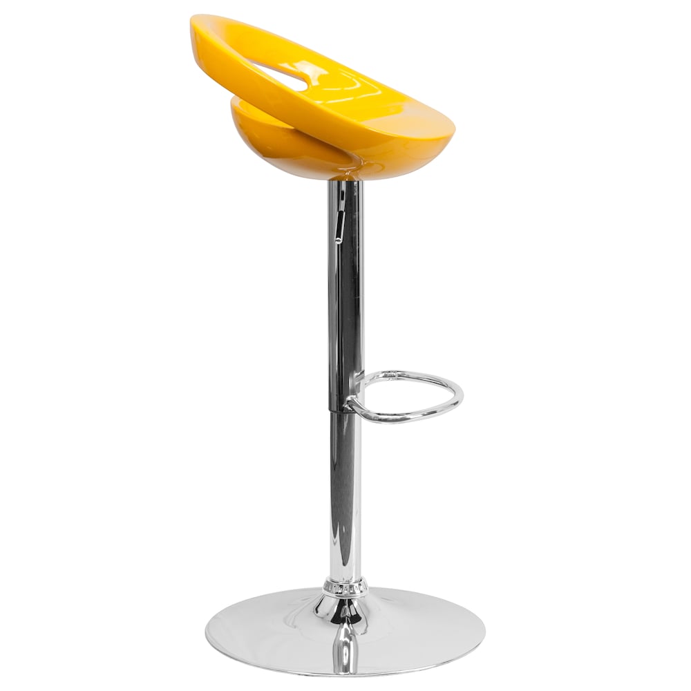 Tabouret de bar en vinyle jaune