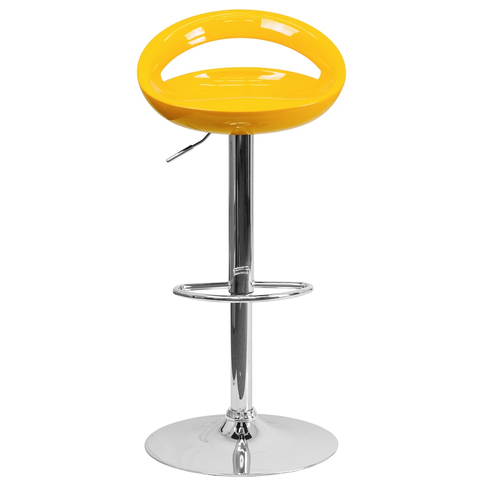 Tabouret de bar en vinyle jaune