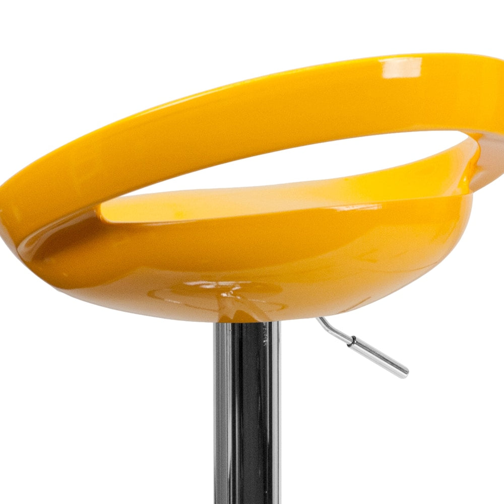 Tabouret de bar en vinyle jaune
