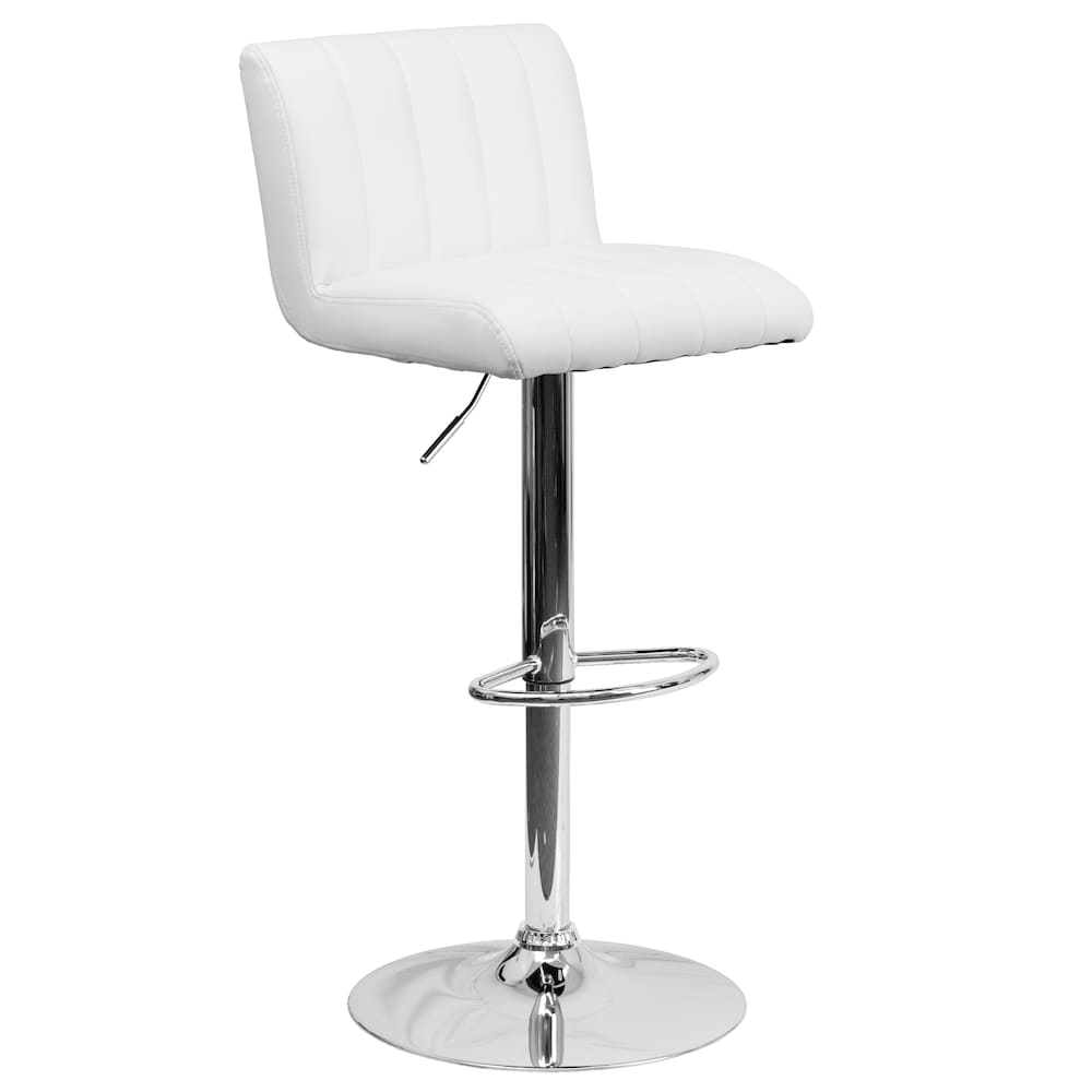 Tabouret de bar en vinyle blanc